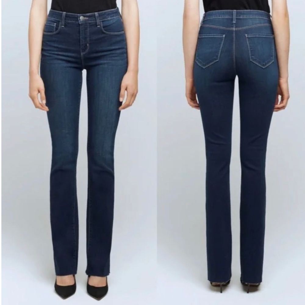L’AGENCE Ruth Jean Venus Blue Wash High Rise Straight Leg Denim